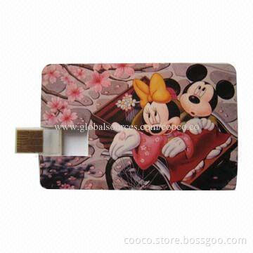 Card USB Flash Disk, 1 to 256GB Memory Storage, 5-year Warranty, USB2.0 Interface